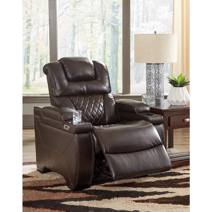 Warnerton Faux Leather Power Reclining Sofa with Adjustable Headrest living room furniture
