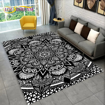 Bohemia Mandala Geometric Area Rug,Carpet Rug for Home Living Room Bedroom Sofa Doormat Kitchen Decor,Kid Non-slip Floor Mats