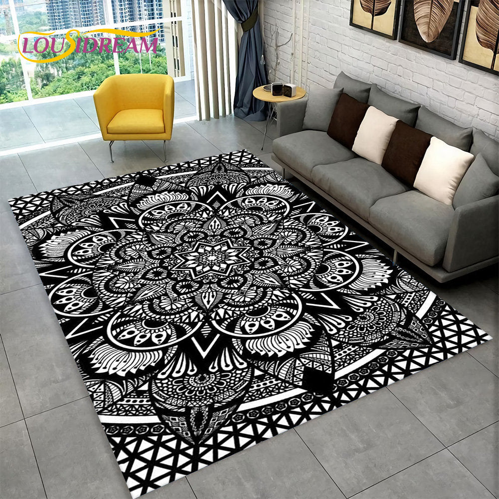 Bohemia Mandala Geometric Area Rug,Carpet Rug for Home Living Room Bedroom Sofa Doormat Kitchen Decor,Kid Non-slip Floor Mats