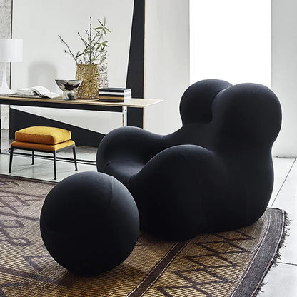 Luxury Mom's Embrace Bean Bag Sofa with Ottoman Modern Striped Cozy Seating for Living Room Bedroom Lounge Chair Decor Furniture