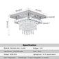 Modern Luxury Crystal Led Pendant Light Rain Drop Chandelier Ceiling Lamp Dining Living Room Nordic Decor Indoor Hanging Fixture