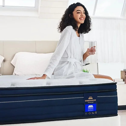Queen ,14 Inch Gel Memory Foam Hybrid Mattress in a Box,Motion Isolation Individually Pocket Innerspring ,Pressure Relie
