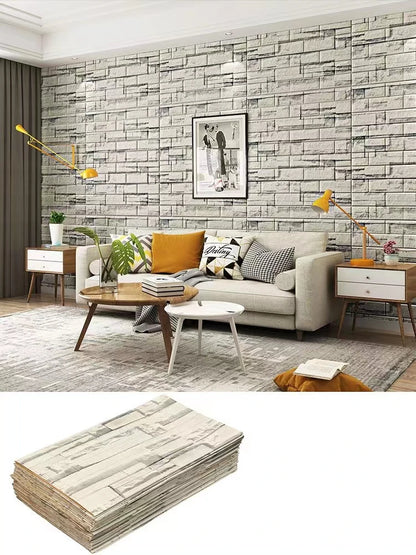 70cmx1/5/10m 3D Wallpaper Decoration Self-adhesive Antique Foam Brick Wallpaper Living Room Bedroom Waterproof 3d Wall Sticker