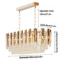 Vrygle Modern Crystal Chandeliers ,6-Light Crystal Rectangle Chandeliers, Dining Room Light Mount for Living Room Kitchen，room