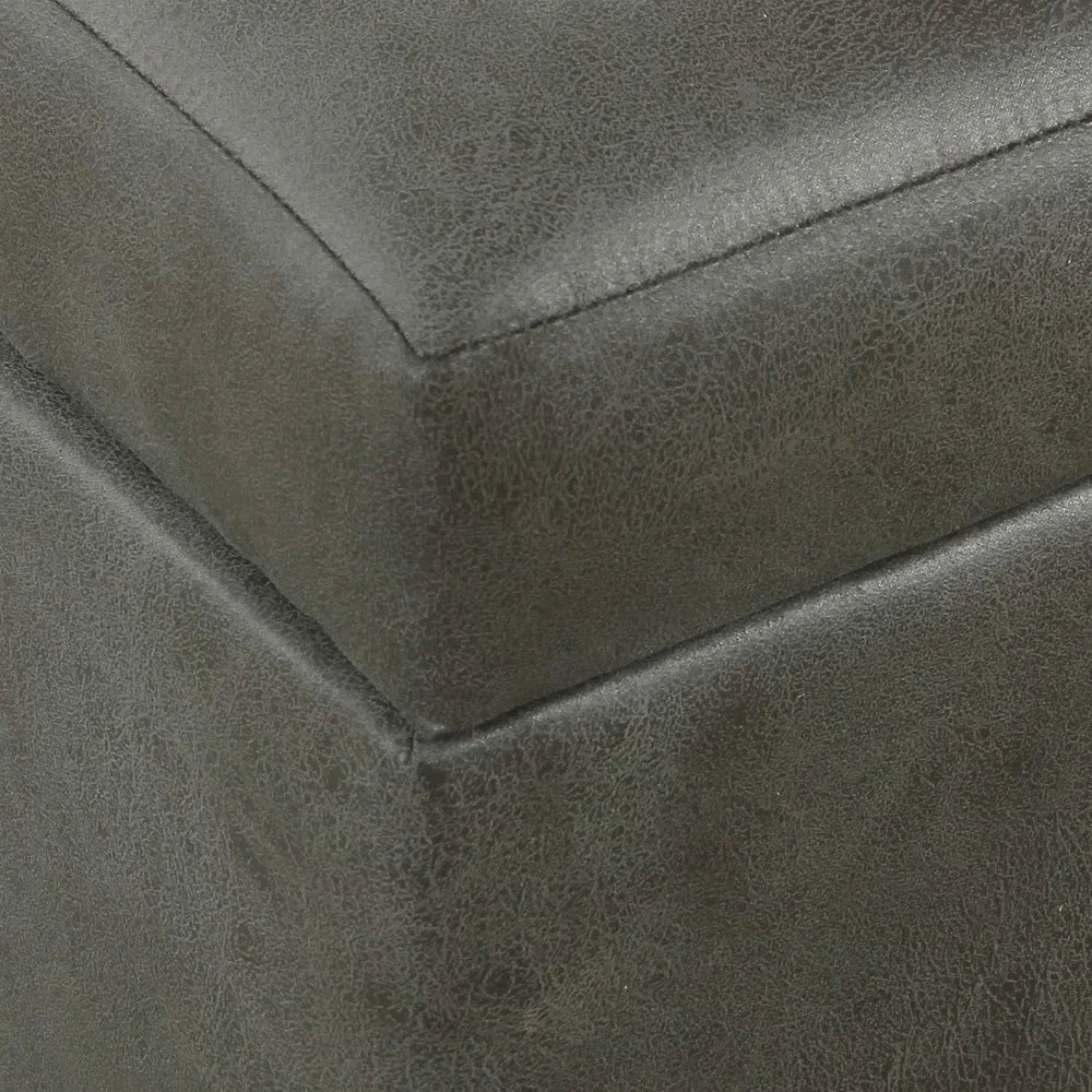 Home Decor Luxury Large Faux Leather Square Storage Ottoman | Ottoman With Storage for Living Room & Bedroom Rattan Chair Stool