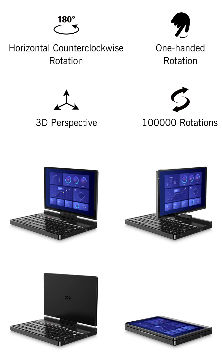 New 2025 version In stock! Original GPD Pocket 4 8.8-inch AMD AI 9 HX 370 64GB RAM 2TB NVMe Mini Laptop Computer for business