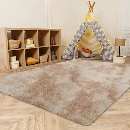 Ultra Soft Fluffy Area Rugs for Bedroom Shaggy Bedroom Carpet Plush Living Room Furry Floor Rugs Non-Slip Tie-Dyed Floor Carpet