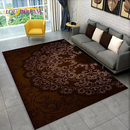 Bohemia Mandala Geometric Area Rug,Carpet Rug for Home Living Room Bedroom Sofa Doormat Kitchen Decor,Kid Non-slip Floor Mats