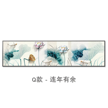New Chinese Zen Flower and Bird Bedhead Painting Living Room Decoration Painting Sofa Background Wall Mural Painting Home Decor