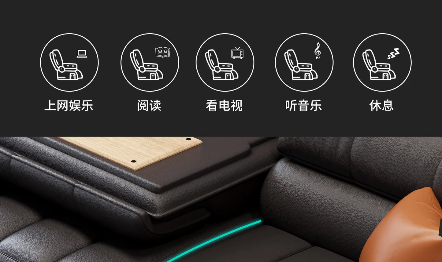 Genuine Leather Modern Sofa Chair Living Room Electric Designer Reclining Sofa Italian Loveseat Divano Soggiorno Home Furniture