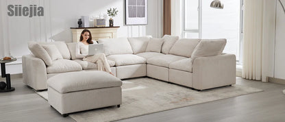 Convertible Sectional Couches for Living Room, L-Shaped Couch 3 Seats Sofas with Storage Chaise & 2 Cup Holders, Small Sofa