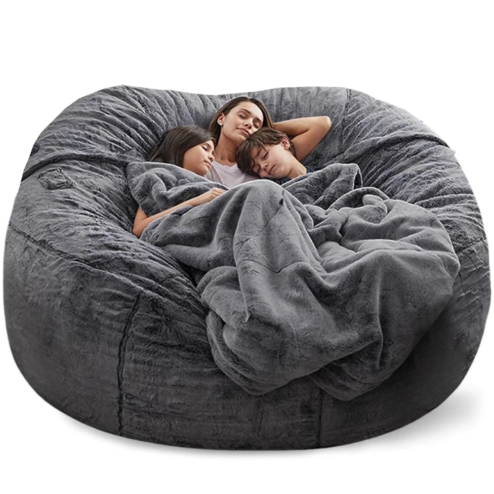 Soft Warm 180*90cm Fur Giant Removable Washable Bean Bag Bed Cover Comfortable Living Room Furniture Lazy Sofa Coat