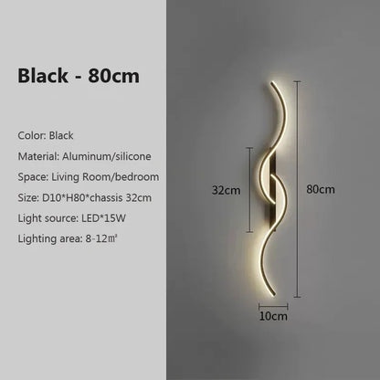 LED Wall Lamp 60/80/100CM Smart Remote Control Adjustable Color Temperature Brightness Bedroom Bedside Living Room Wall Sconces