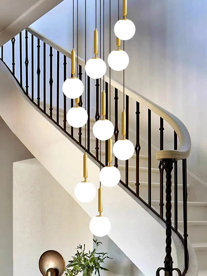 Modern ring stairs led lights pendant light lamps for living room led Chandeliers for dining room hanging light indoor lighting