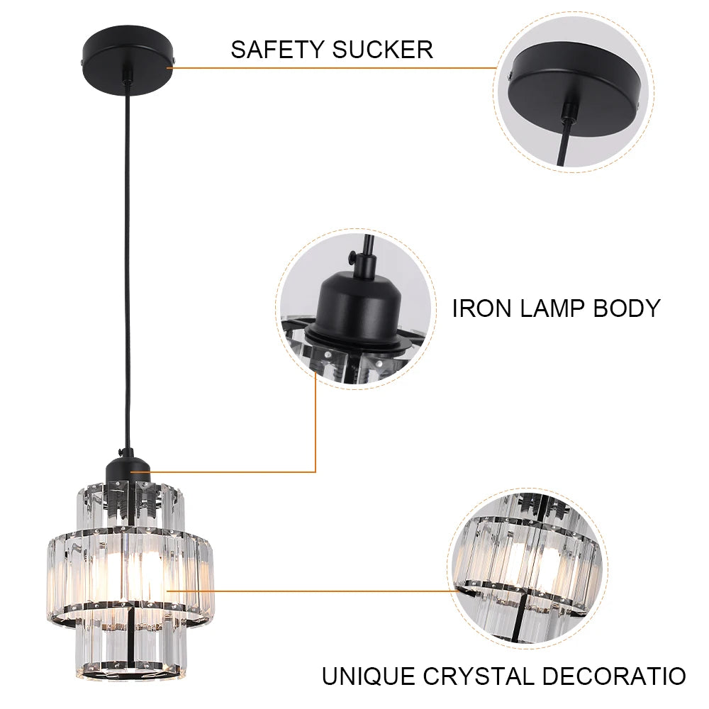 K9 Crystal Pendant Light Indoor Dining Room Nordic Modern Ceiling Chandelier for Bedroom Decoration Led Adjust Lighting Fixtures
