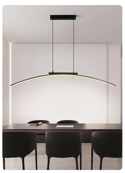 Modern LED Pendant Light Dimmable Hanging Lamp for Dining Room Kitchen Minimalist Arc Design Restaurant Energy Saving, Easy Inst
