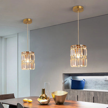 Nordic Copper LED Pendant Light Luxury Crystal Ceiling Lamps Modern Chandelier Lustre Dining Table Bar Kitchen Island Fixtures