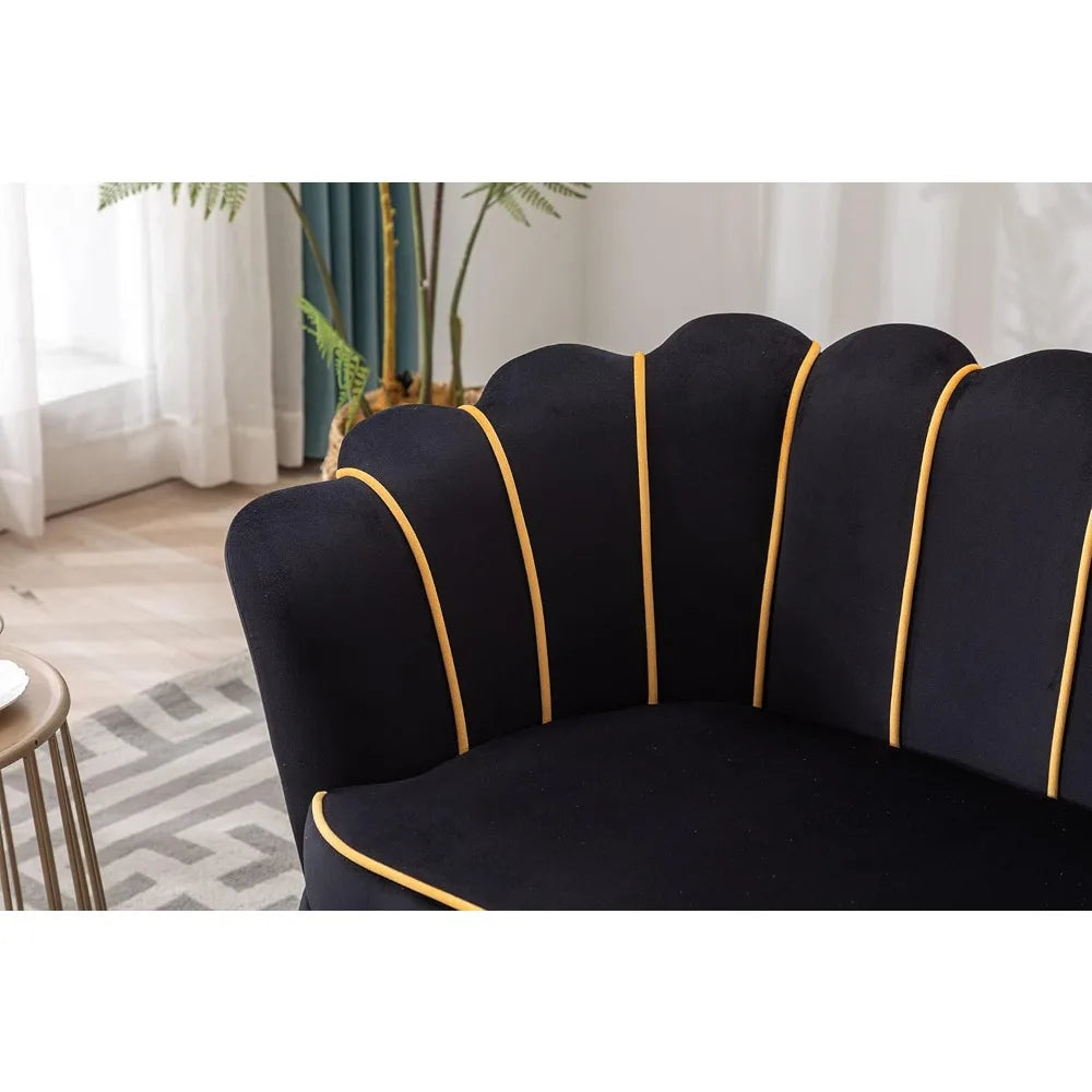 Loveseat Couch, Modern Velvet Sofa Accent Upholstered Settee, 2 Seater Small Loveseat for Small Spaces, Office, Bedroom, Living