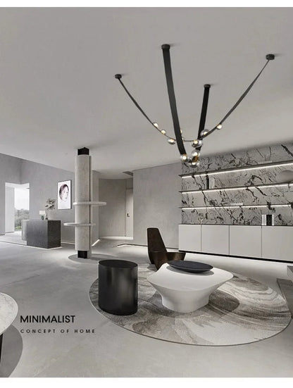 Modern Minimalist Restaurant Gray Decorative Chandelier Nordic Art Designer Villa Duplex Suspended Living Room Staircase Chandel