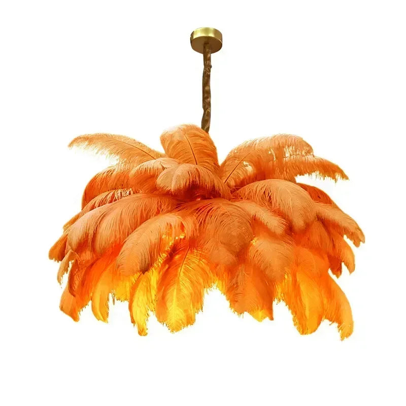 Feather Chandelier Ceiling Lamp LED Pendant Light Nordic Home Decor Lustre Modern Chandelier Pendant Light for Living Room
