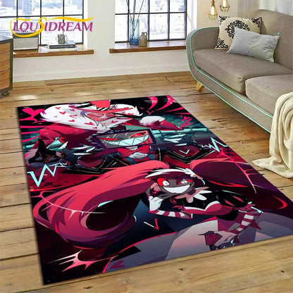 Cartoon H-Helluva Boss Blitzo H-Hazbin Hotel Carpet Rug for Bedroom Living Room Home Sofa Decoration,Child Large Decor Floor Mat