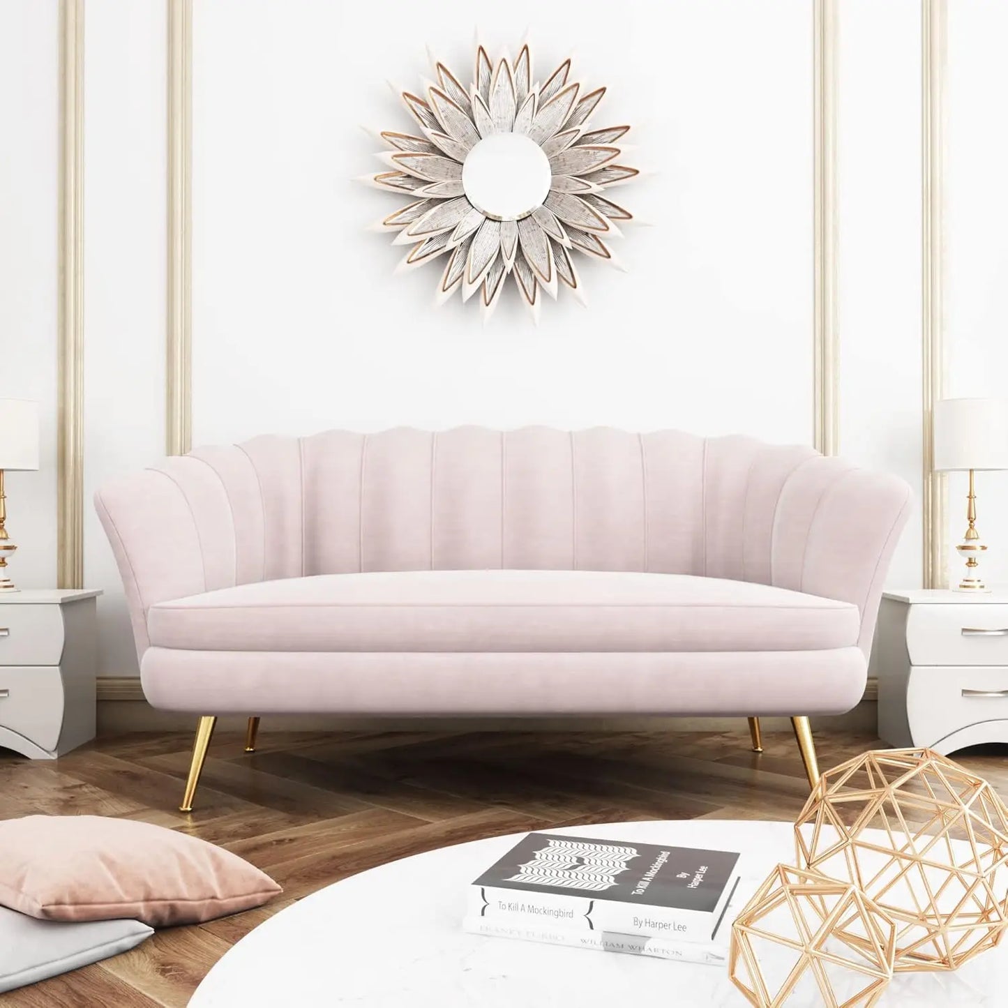 Loveseat Couch, Modern Velvet Sofa Accent Upholstered Settee, 2 Seater Small Loveseat for Small Spaces, Office, Bedroom, Living