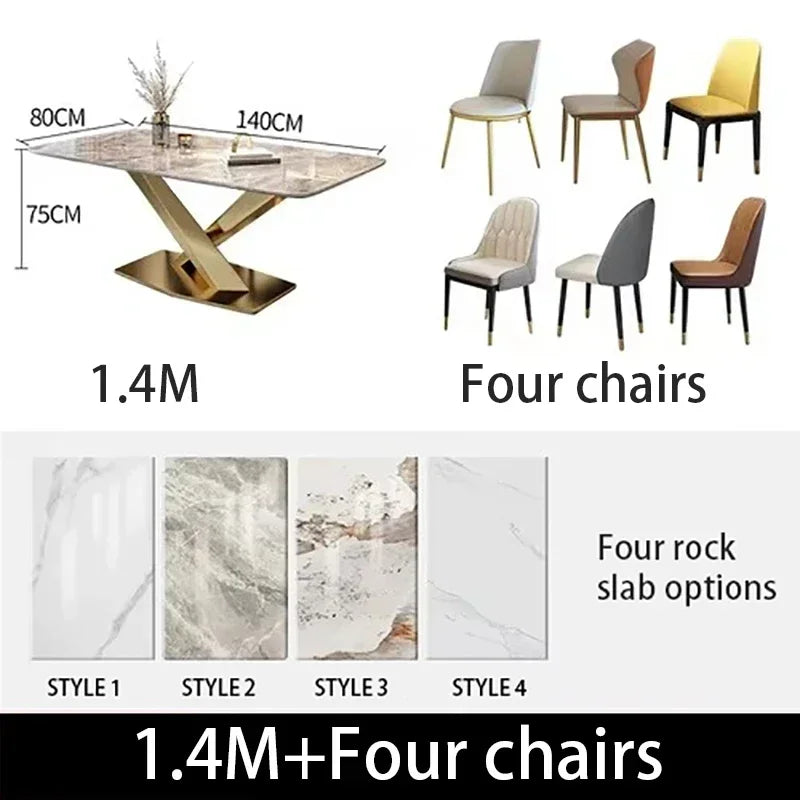 Luxury Dining Table Manger Chair Set Living Room Console Table Dressing Gold Space Savers Multifunction Yemek Masaları Furniture
