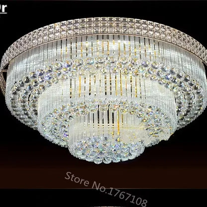 Nordic Modern Golden Round Ring Hanging Light Modern LED Crystal Ceiling Chandelier Lamp For Dinning Living Room Hall Home Decor