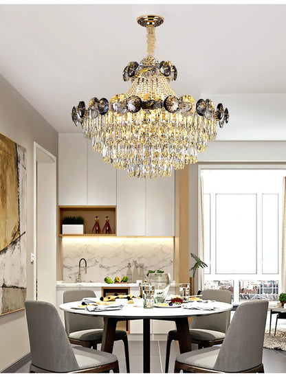 2024 Modern Large Luxury Living Room Chandeliers for Staircase Designer Crystal Pendant Lamps Home Decor Lighting Lustre Fixture