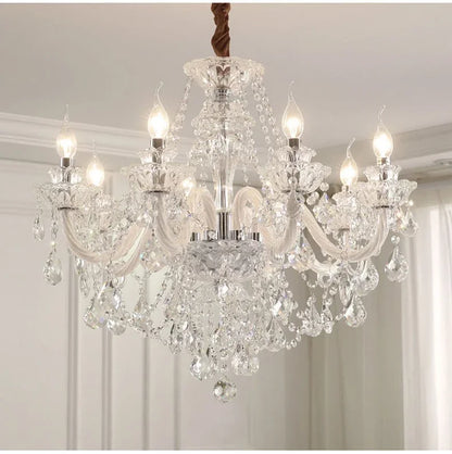 Luxury Home Crystal Chandeliers Villa Lighting for Living Room Decorate Ceiling Pendant Lamps Indoor Hanging Led Lights Fixture