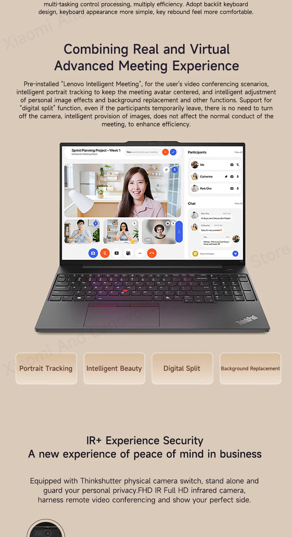 Lenovo Laptop Thinkpad E16 AI PC 16" 2.5K Thin & Light Portable Laptop Intel Ultra5 125H/Ultra7-155H 16G/32G DDR5 RAM Notebook