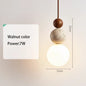 Yellow Travertine Bedside Chandelier Mahogany Nordic Japanese Log Wabi Sabi Style Homestay Single Head Long Line Pendant Lights