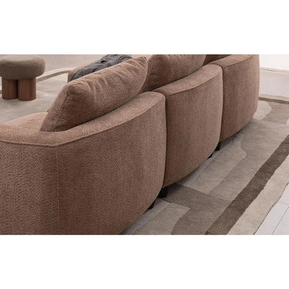 135"Curved Sectional Sofa,Modern Boucle Fabric Upholstered Modular Couch Oversized 6-Seat Sofa for Living Room,Bedroom,Apartment