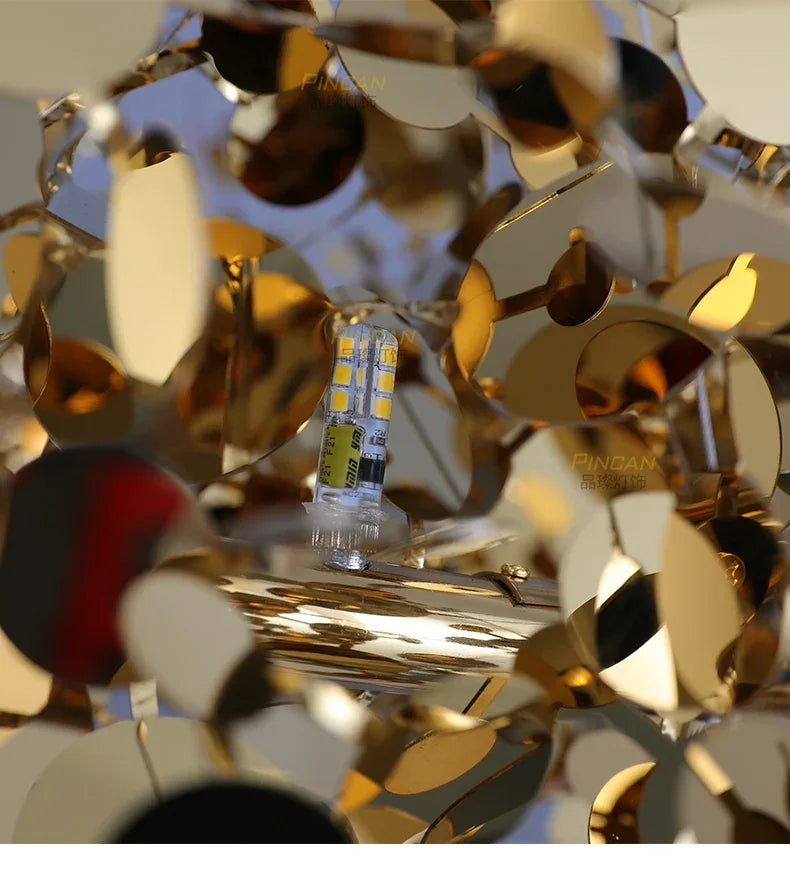 New Stainless Steel Chandelier Post -modern Shallow Luxury Living Room Restaurant Chandelier Gold/chromium Plating Chandelier