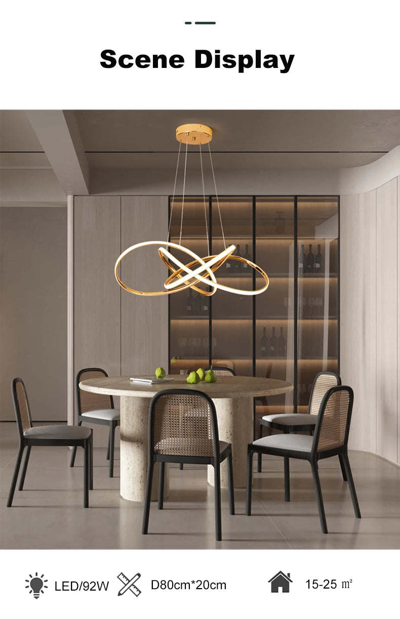 LED Gold Chandelier Modern Home Lighting For Living Room Dining Room Bedroom Kitchen Ceiling Decoration Lustre Hanging Lamp