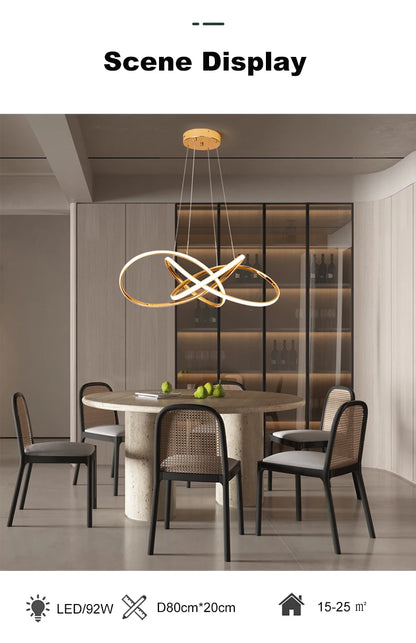 LED Gold Chandelier Modern Home Lighting For Living Room Dining Room Bedroom Kitchen Ceiling Decoration Lustre Hanging Lamp