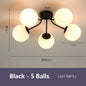 Nordic Milk White Glass Chandel Ceiling Lights for Living Room Bedroom LED Chandelier Kitchen Light Black Lighting Light Fixture