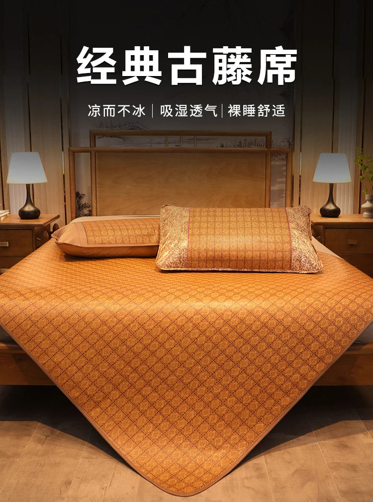 Cool mat summer rattan mat dual-use student dormitory single double foldable mattress summer natural pure rattan straw mat home