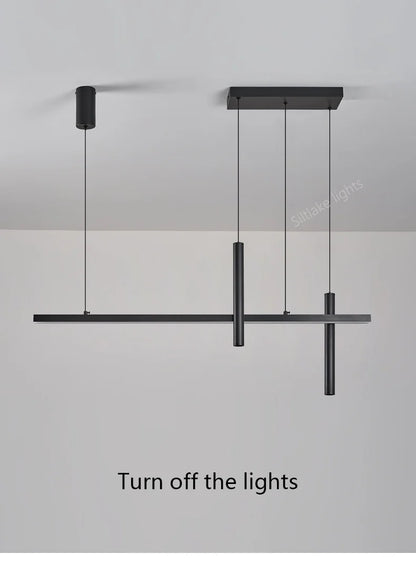 New restaurant chandelier modern simple dining room table bar lights long strip spotlight creative designer pendant lamps