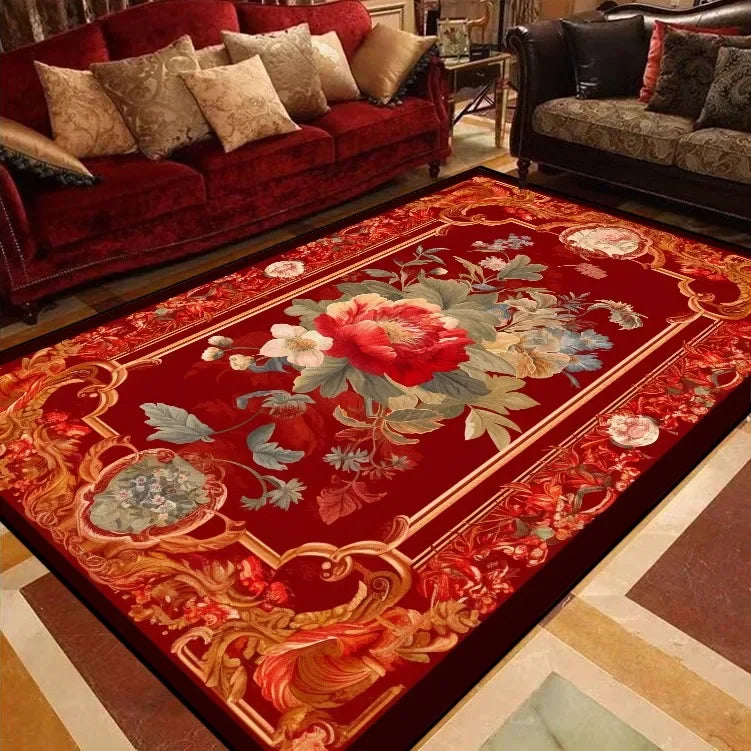 European Floral Carpets for Living Room Sofas Big Size Luxury Rugs Decoration Bedroom Carpet home Floor Mat tapis salon 카페트