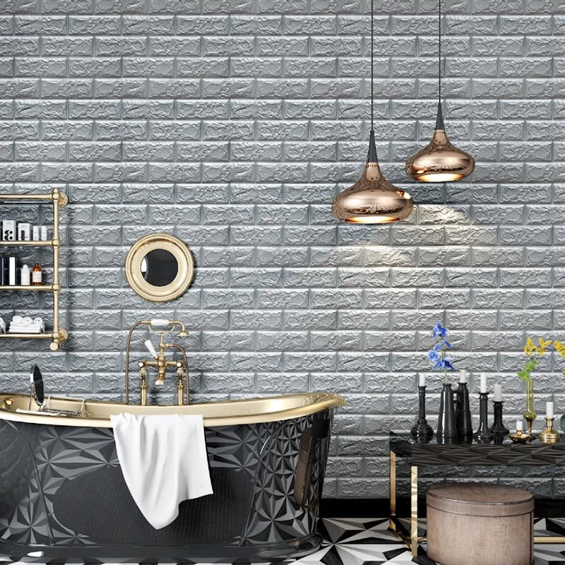 70cmx1/5/10m 3D Wallpaper Decoration Self-adhesive Antique Foam Brick Wallpaper Living Room Bedroom Waterproof 3d Wall Sticker