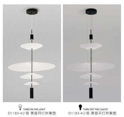 Modern Flying Saucer LED Pendant Lights Personality Home Decor Hanging Lamp Dining Table Bar Living Room Artistic UFO Chandelier