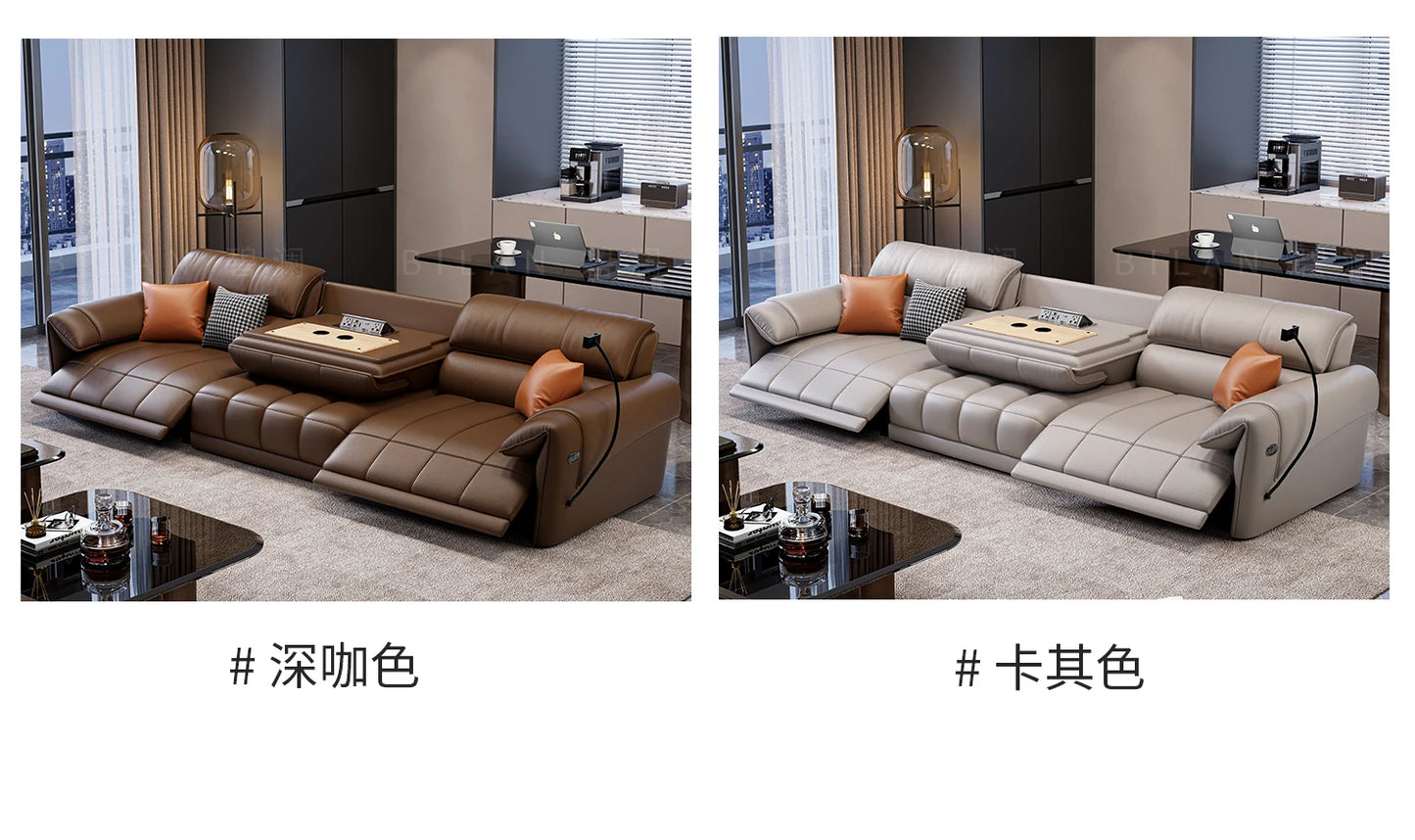 Genuine Leather Modern Sofa Chair Living Room Electric Designer Reclining Sofa Italian Loveseat Divano Soggiorno Home Furniture