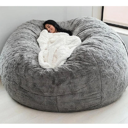 Soft Warm 180*90cm Fur Giant Removable Washable Bean Bag Bed Cover Comfortable Living Room Furniture Lazy Sofa Coat