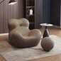 Luxury Mom's Embrace Bean Bag Sofa with Ottoman Modern Striped Cozy Seating for Living Room Bedroom Lounge Chair Decor Furniture