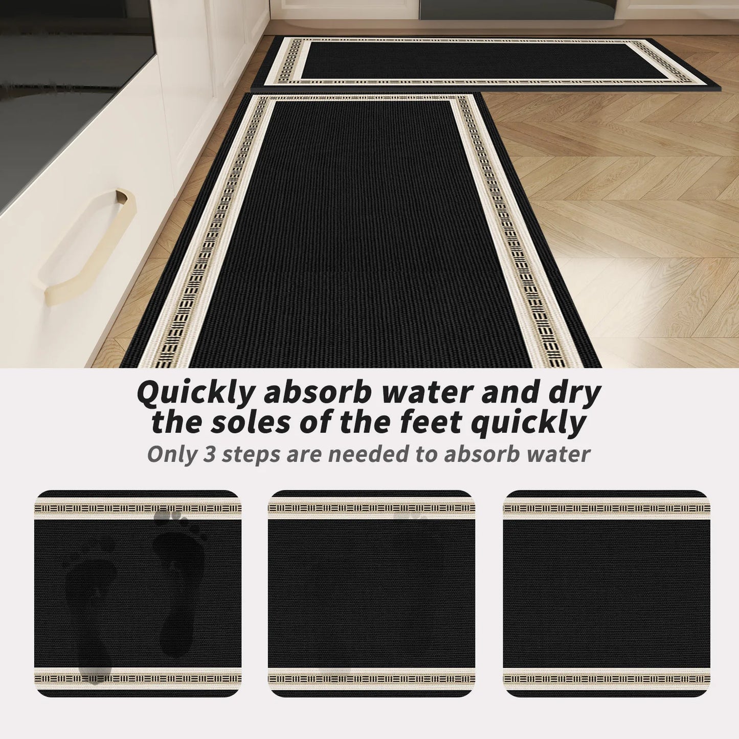 Long Area Retro Diatomite Kitche Floor Mat Waterproof Kitchen Rug For Living Room Hallway Bathroom Mats Doormat Washable