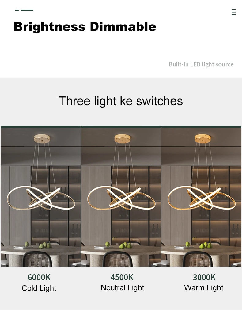 LED Gold Chandelier Modern Home Lighting For Living Room Dining Room Bedroom Kitchen Ceiling Decoration Lustre Hanging Lamp