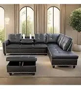 Cars Sofa for Living Room Set 3 Piece Modern Decor Loveseat Set with Arms and Nailhead,Includes Couch and A