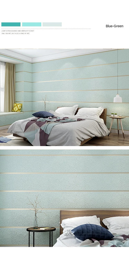 9.5m Roll Modern Deerskin Velvet Wallpaper Non-woven Fabric 3D Stripe Living Room Bedroom TV Background Wall Stickers טפט לקיר