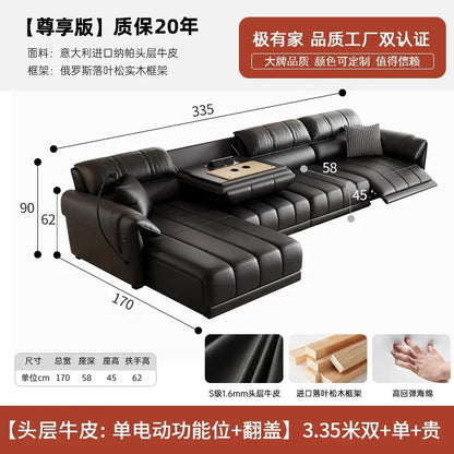 Genuine Leather Modern Sofa Chair Living Room Electric Designer Reclining Sofa Italian Loveseat Divano Soggiorno Home Furniture
